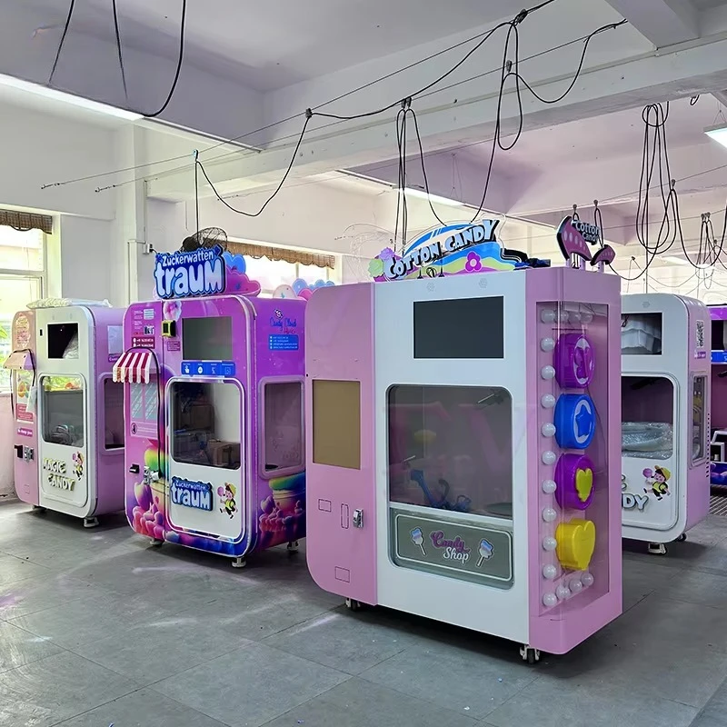 Candy Vending Machine - Ticari Yeni Pembe Otomatik Pamuk Şeker